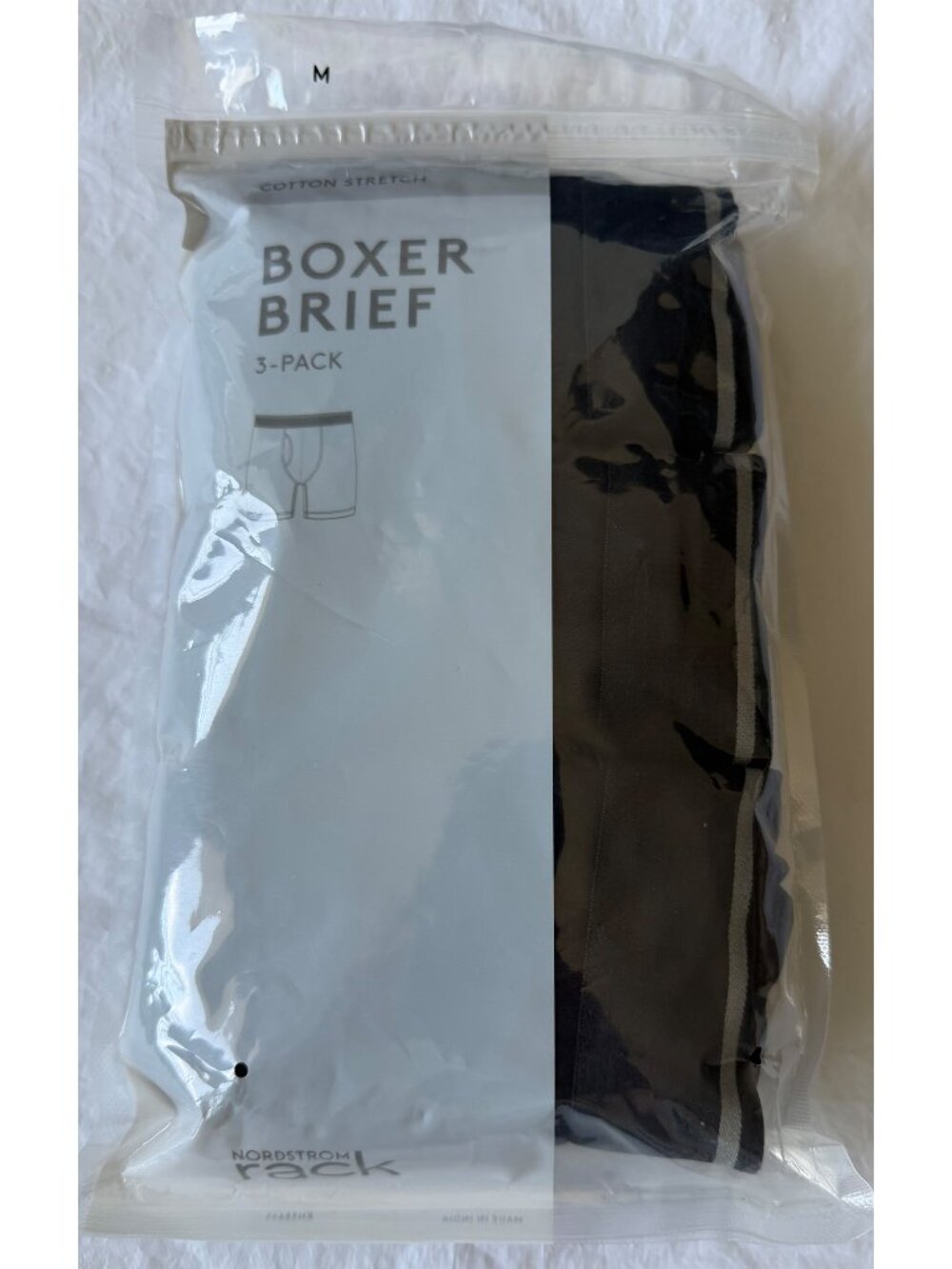 Nordstrom Rack NWT 3-Pack Stretch Cotton Black Boxer Briefs. Size M - Picture 4 of 6